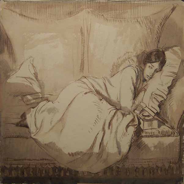 Woman Reclining on a Couch